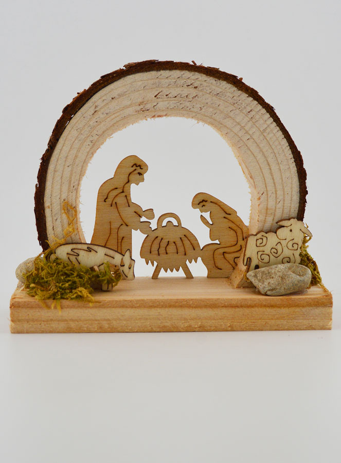 Nativité en Bois Naturel - Arrondie (pic 1)