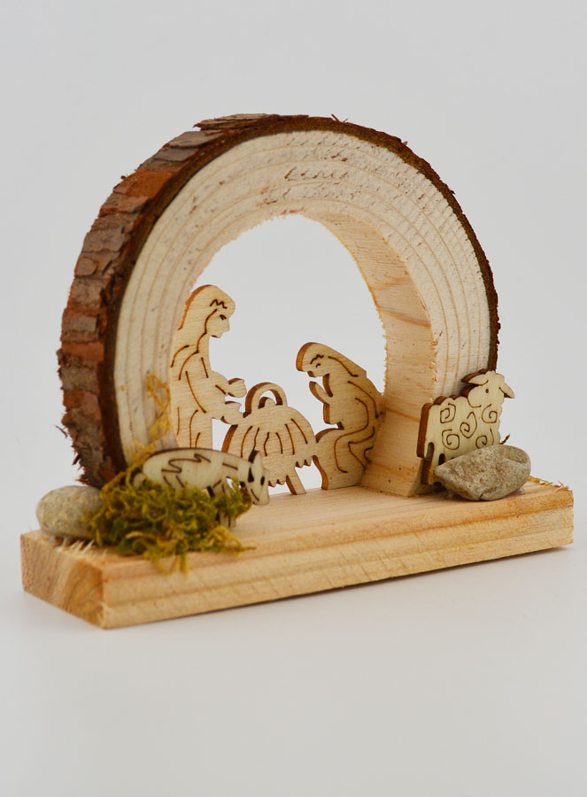 Nativité en Bois Naturel - Arrondie (pic 3)