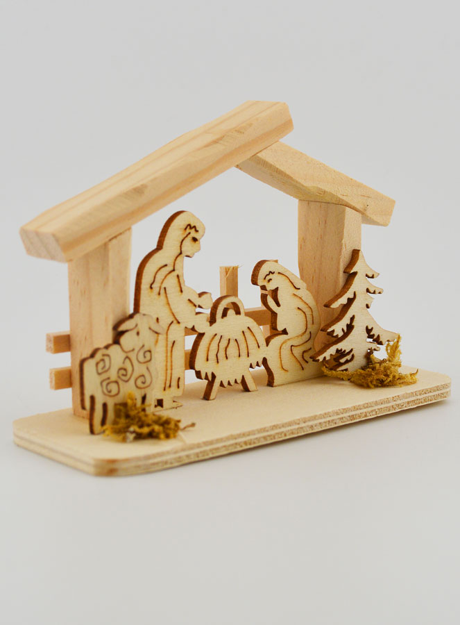 Nativité en Bois Naturel - 10cm (pic 3)
