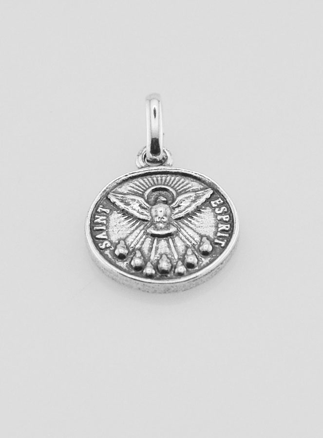 Médaille Saint Esprit en Argent 925 Plaqué - 12mm (pic 2)