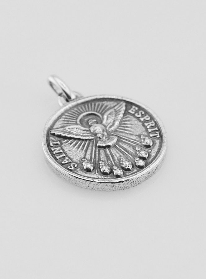 Médaille Saint Esprit en Argent 925 Plaqué - 18mm (pic 3)