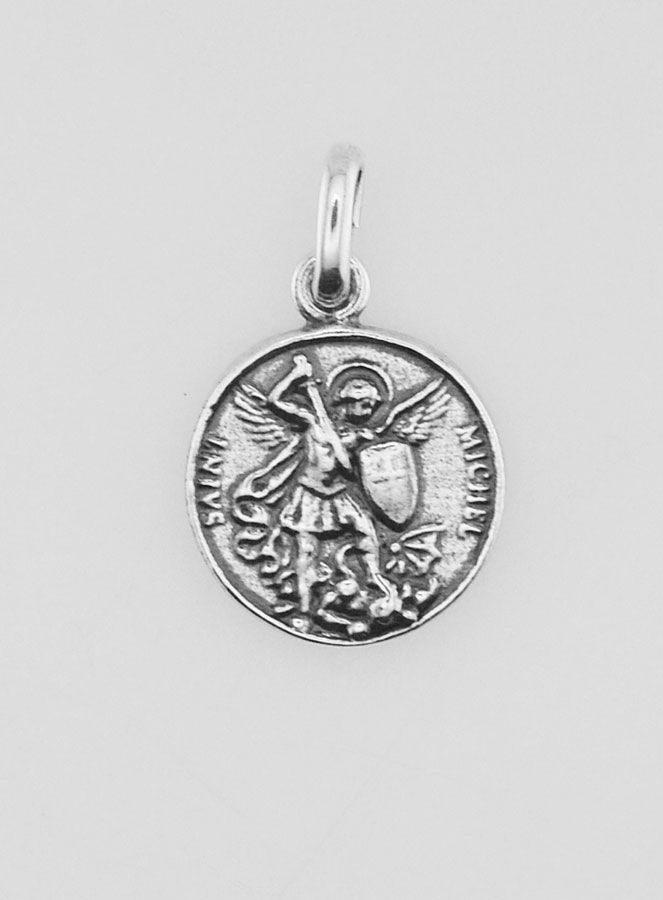 Médaille Saint Michel en Argent 925 Plaqué - 12mm (pic 1)