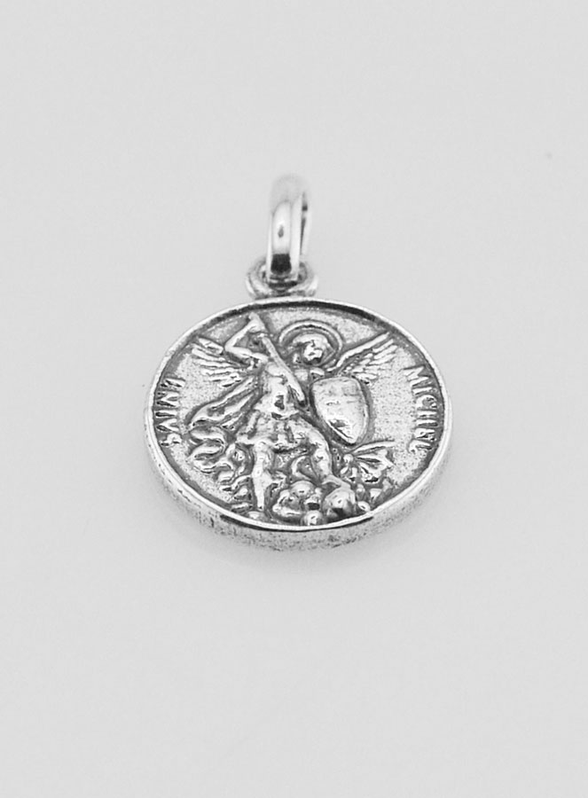 Médaille Saint Michel en Argent 925 Plaqué - 12mm (pic 2)