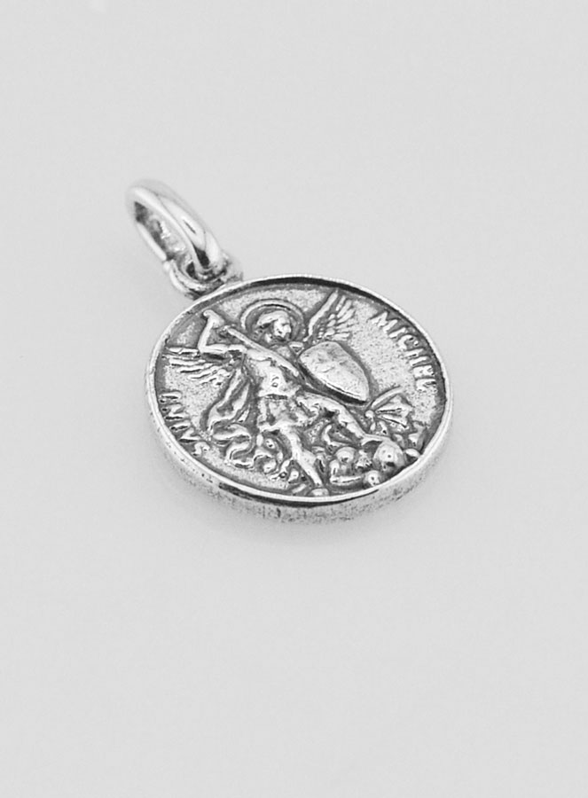 Médaille Saint Michel en Argent 925 Plaqué - 12mm (pic 3)