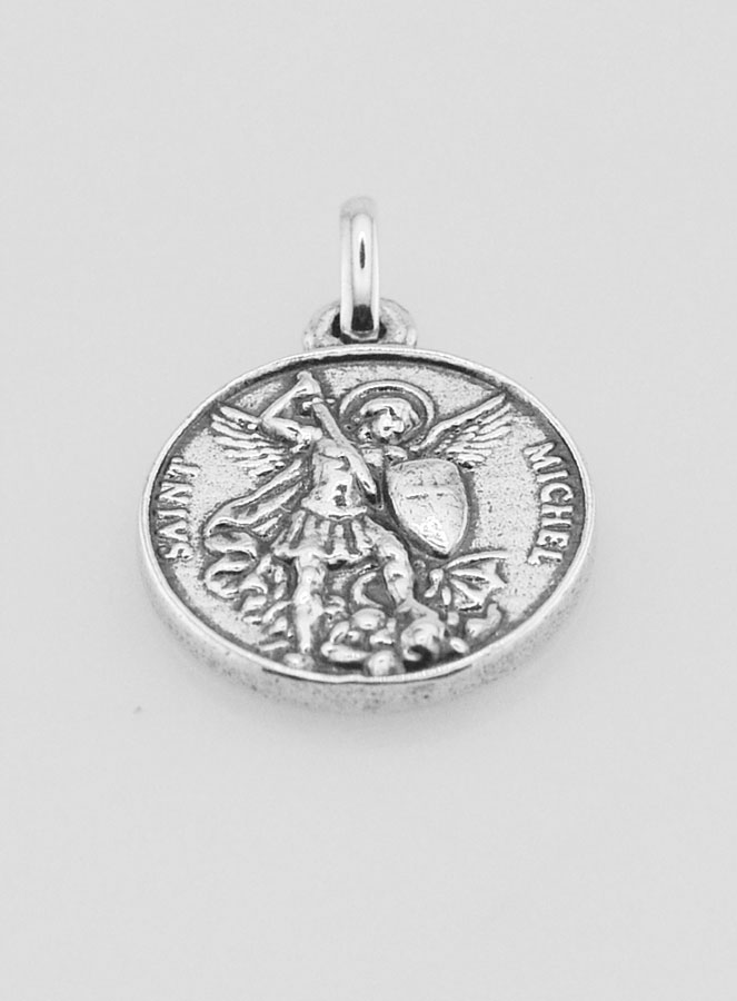 Médaille Saint Michel en Argent 925 Plaqué - 15mm (pic 2)