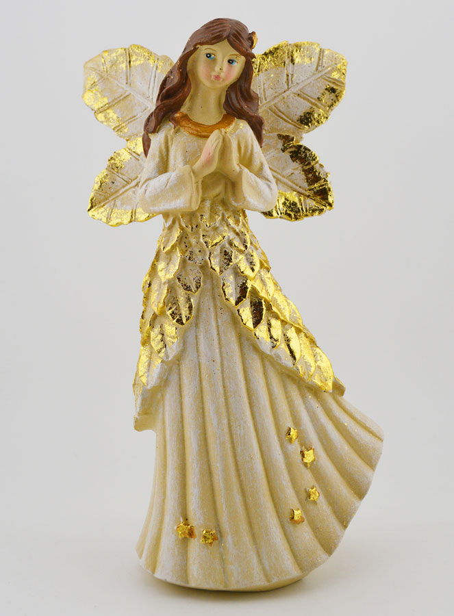 Ange Doré Pailleté en Prière - 20cm (pic 1)