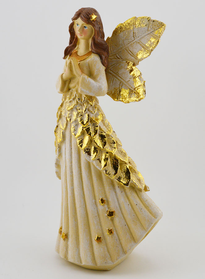 Ange Doré Pailleté en Prière - 20cm (pic 2)