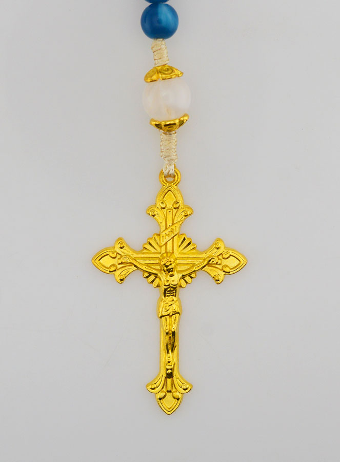 Chapelet Ex Voto Perles en Verre - Bleu (pic 3)