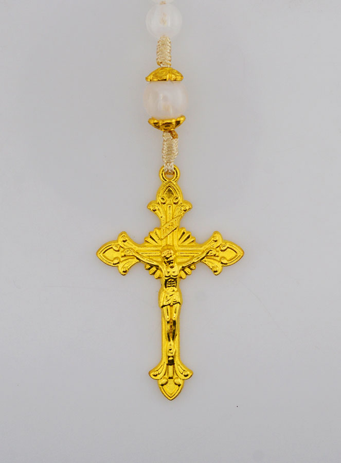 Chapelet Ex Voto Perles en Verre - Blanc (pic 3)