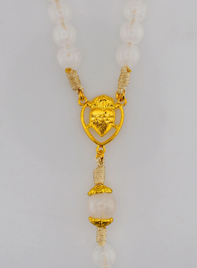Chapelet Ex Voto Perles en Verre - Blanc (pic 4)
