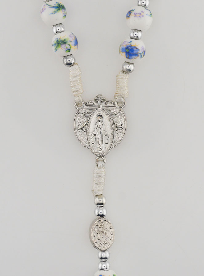 Chapelet Vierge Miraculeuse en Céramique - Bleu (pic 4)