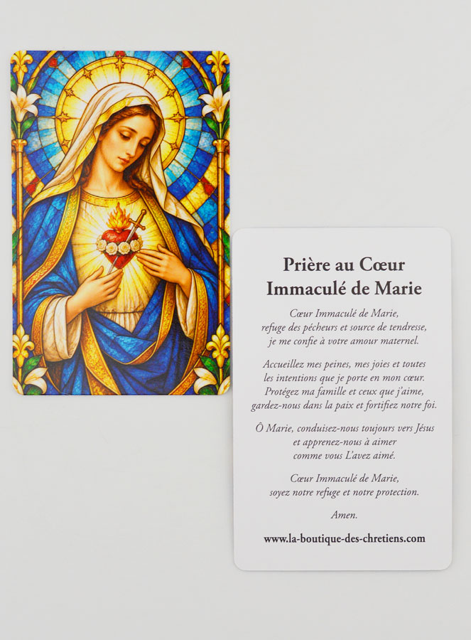 Carte de Prière Vitrail - Sacré Coeur de Marie (pic 3)