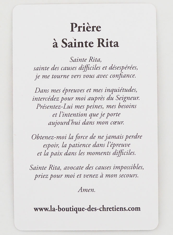 Carte de Prière Vitrail - Sainte Rita (pic 2)