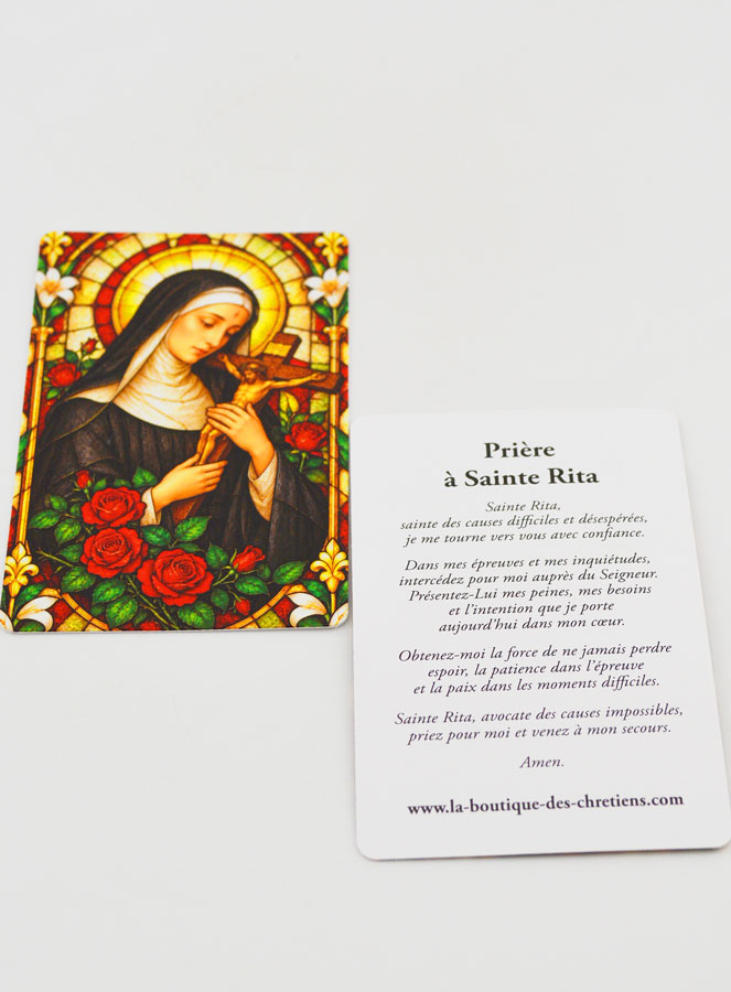 Carte de Prière Vitrail - Sainte Rita (pic 4)