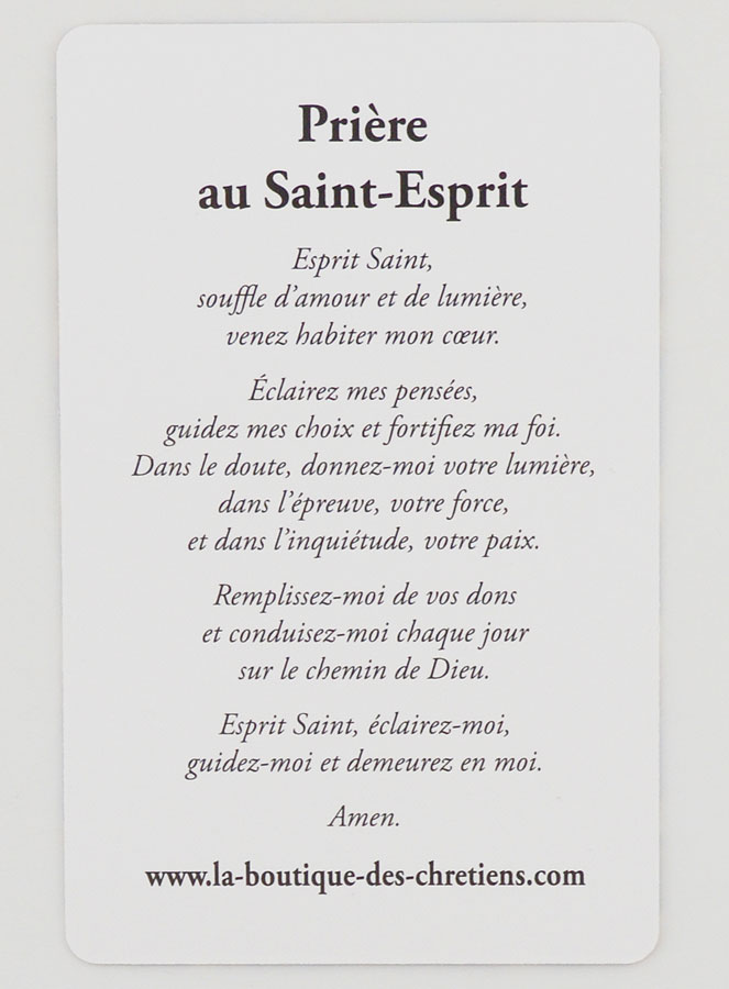 Carte de Prière Vitrail - Saint Esprit (pic 2)