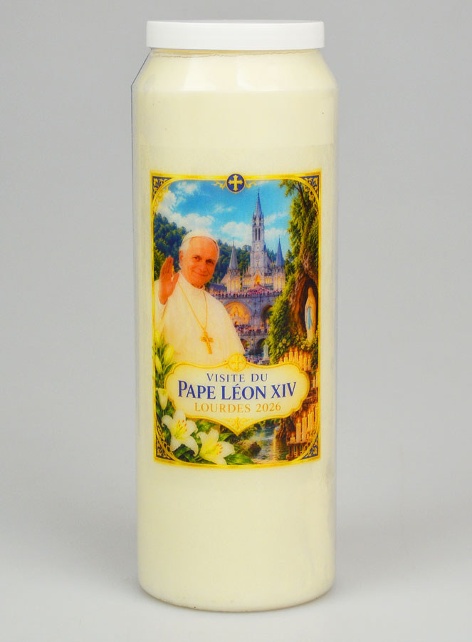 Bougie de Neuvaine Pape Léon XIV à Lourdes (pic 1)