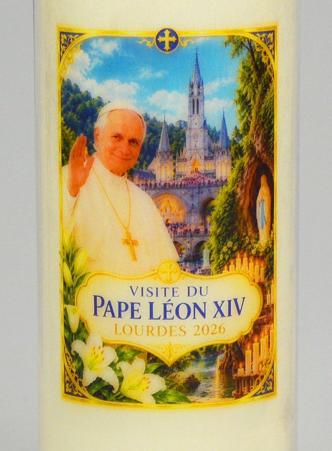 Bougie de Neuvaine Pape Léon XIV à Lourdes (pic 3)