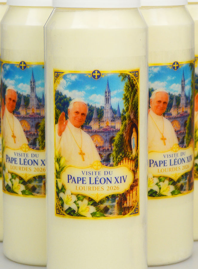 Lot de 6 Bougies de Neuvaine Pape Léon XIV à Lourdes (pic 3)