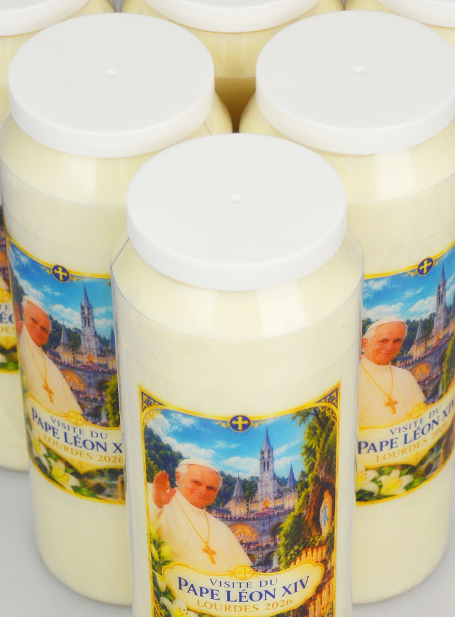 Lot de 6 Bougies de Neuvaine Pape Léon XIV à Lourdes (pic 4)