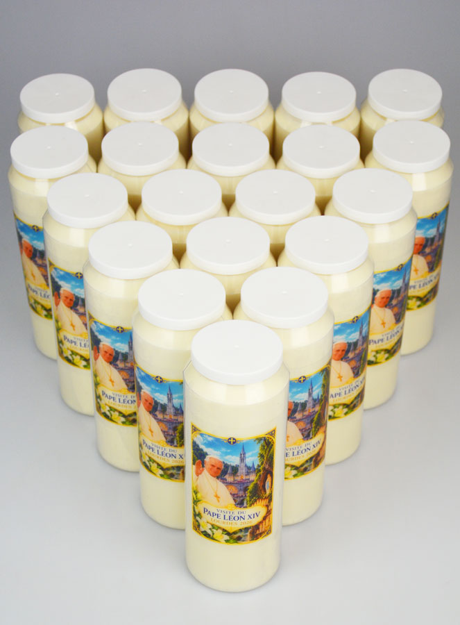 Lot de 20 Bougies de Neuvaine Pape Léon XIV à Lourdes (pic 2)