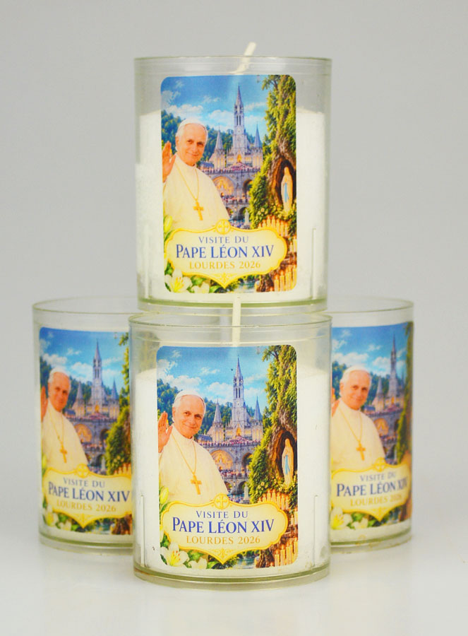 4 Bougies Veilleuses Pape Léon XIV à Lourdes (pic 1)