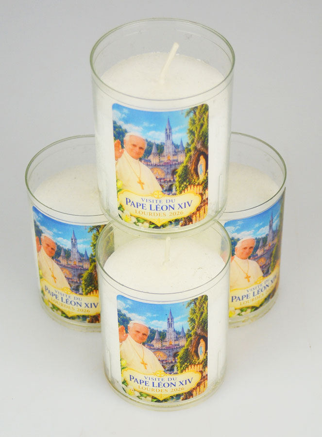 4 Bougies Veilleuses Pape Léon XIV à Lourdes (pic 2)