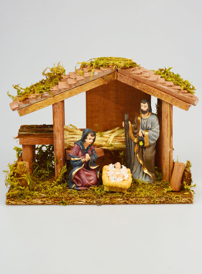 Crèche de Noël Nativité Scène 3 Santons - 20cm (pic 1)