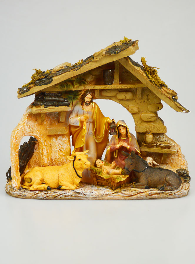 Crèche de Noël Scène Nativité 5 Santons - 30cm (pic 1)