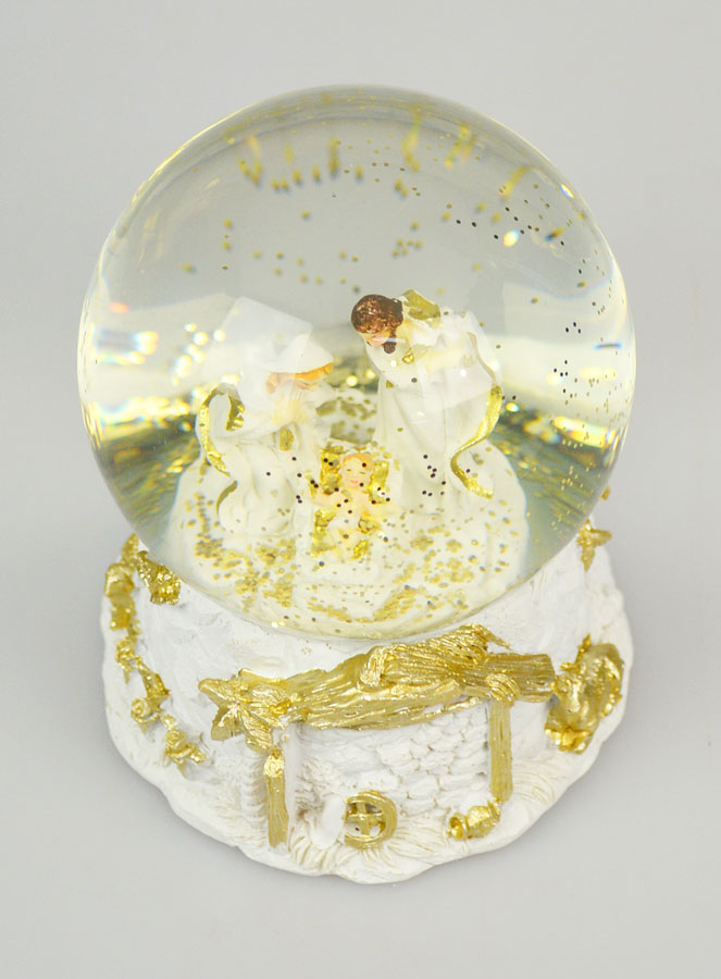 Crèche de Noël Boule en Verre 10cm - Nativité (pic 4)