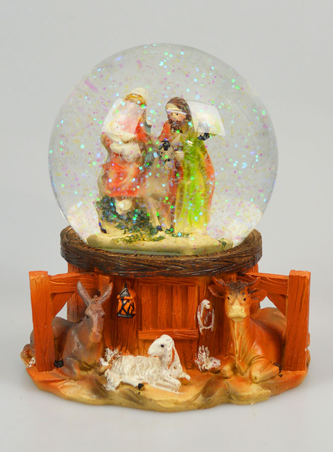 Crèche de Noël Boule en Verre 10cm - Nativité (pic 1)