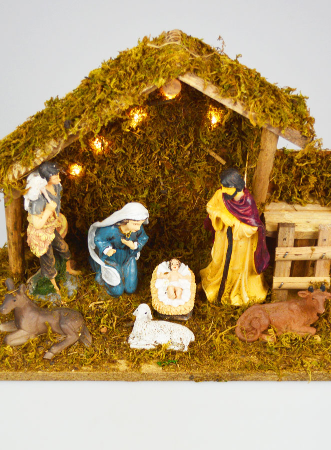 Crèche de Noël Lumineuse 7 Santons - 30cm (pic 2)