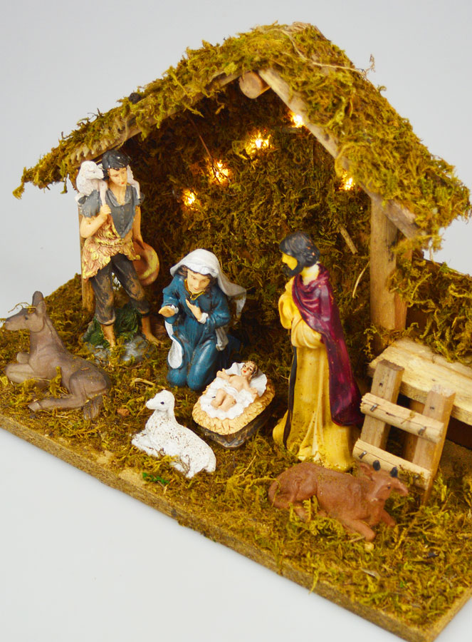 Crèche de Noël Lumineuse 7 Santons - 30cm (pic 4)