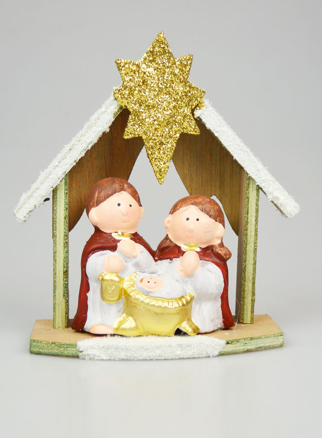 Crèche de Noël Nativité en Grès - 15cm (pic 1)