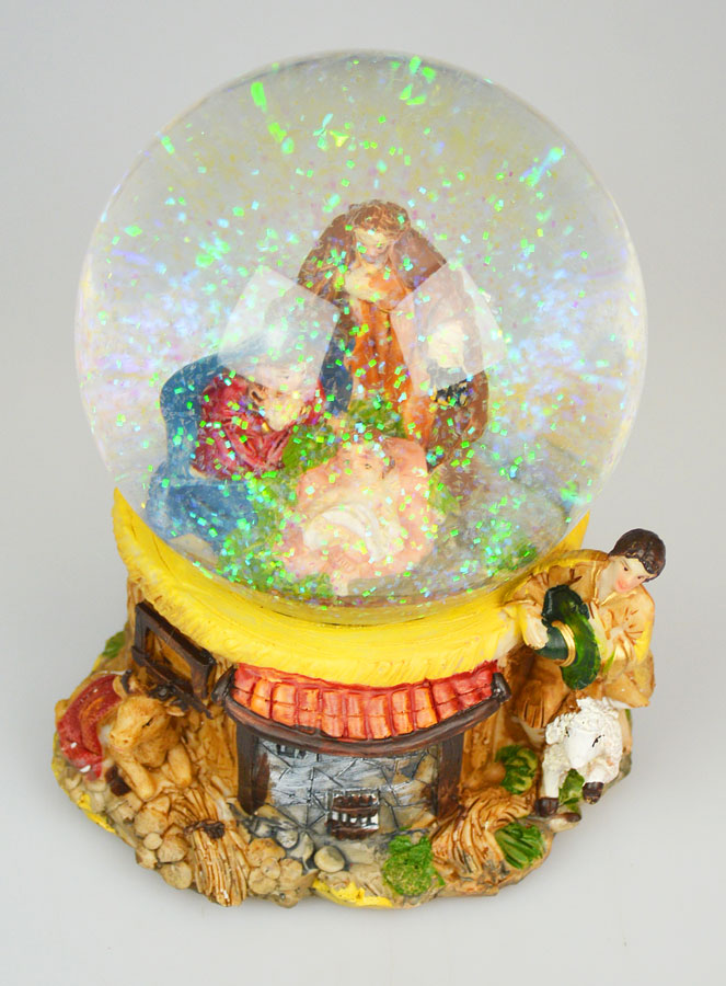 Crèche de Noël Boule en Verre 12cm - Nativité (pic 2)