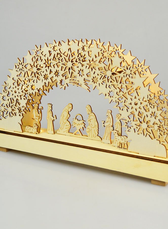 Crèche de Noël Lumineuse en Bois (pic 4)