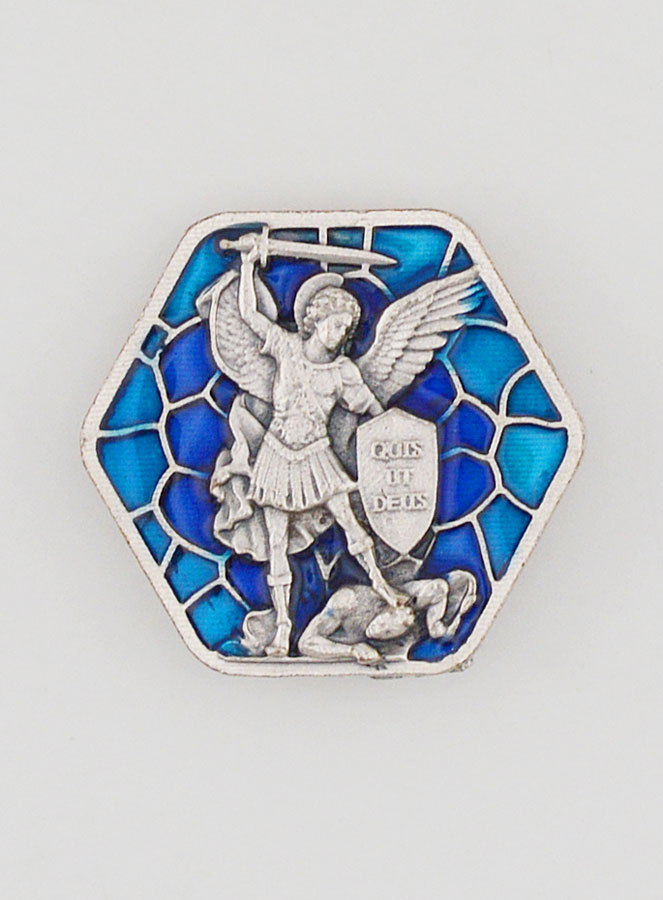 Plaque Octogonale Saint Michel - 3cm (pic 1)