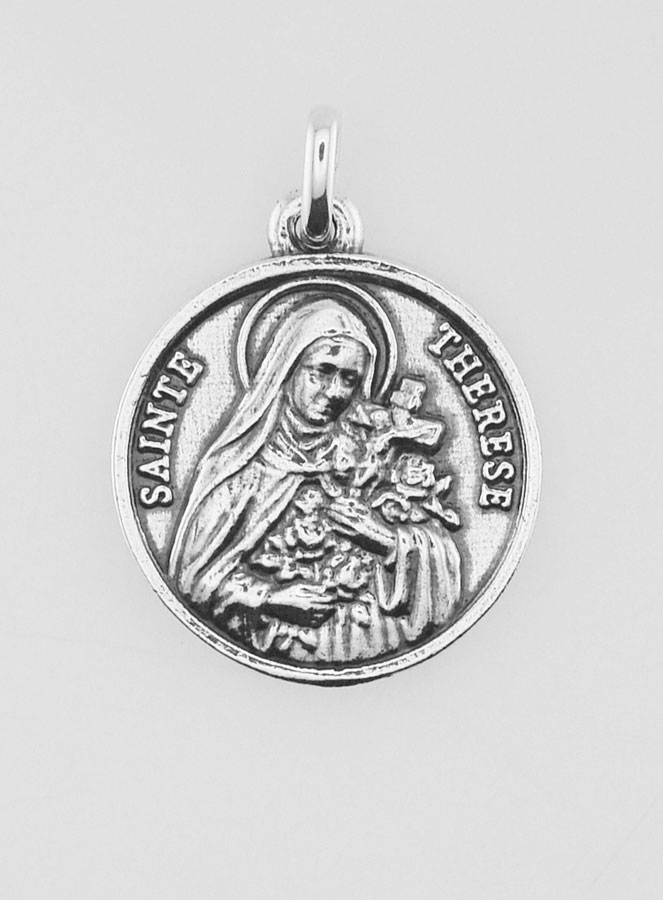 Médaille Sainte Thérèse en Argent 925 Plaqué - 18mm (pic 1)