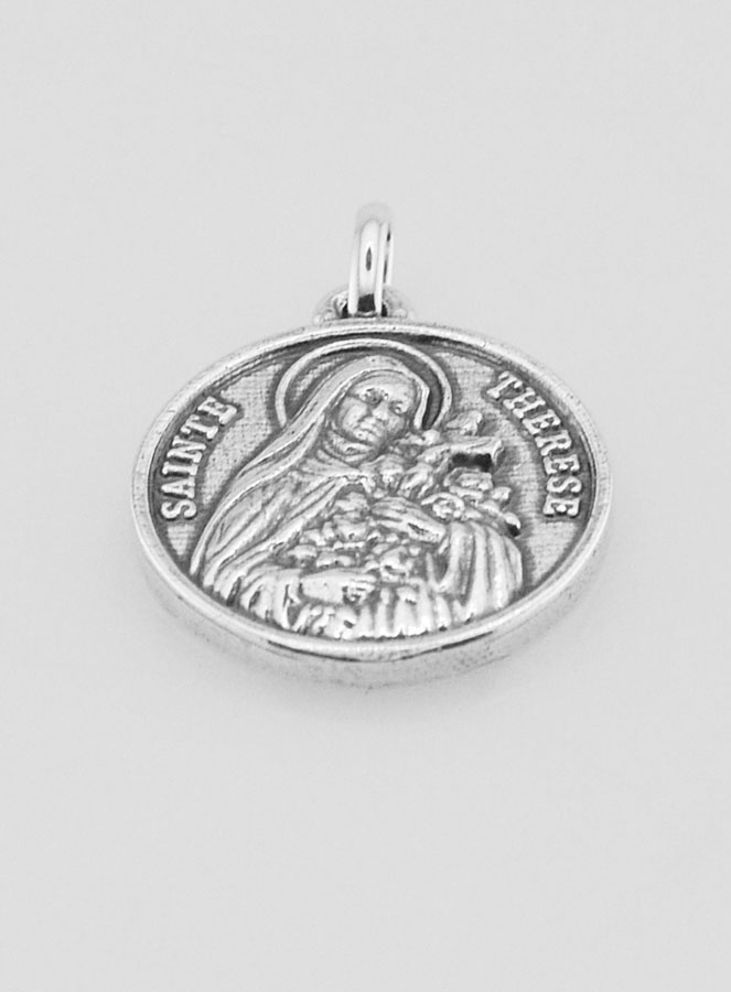 Médaille Sainte Thérèse en Argent 925 Plaqué - 18mm (pic 2)