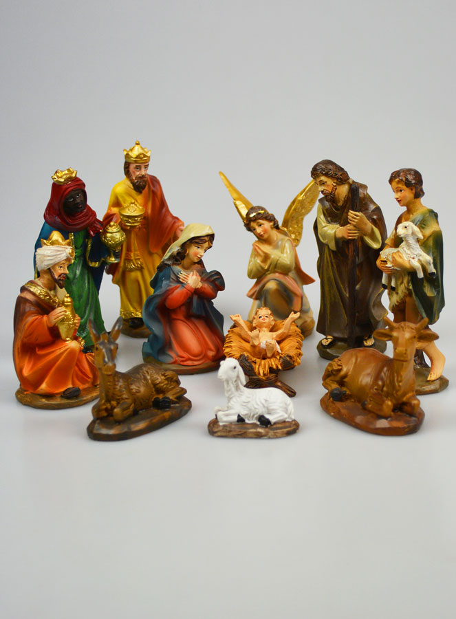 Crèche de Noël 11 Santons Traditionnels - 12cm (pic 1)