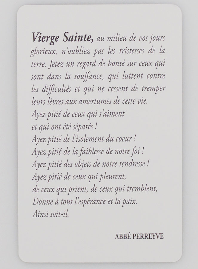 Carte de prière Notre Dame de Lourdes (pic 2)