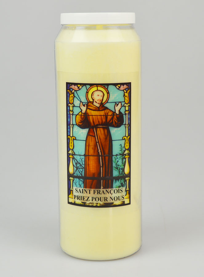 Bougie de Neuvaine à Saint François d'Assise - 17.5cm (pic 1)