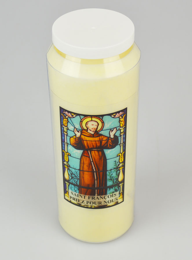 Bougie de Neuvaine à Saint François d'Assise - 17.5cm (pic 4)