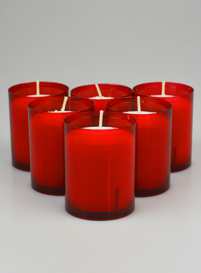 6 Bougies Votives - Veilleuses Rouges - 20h (pic 1)