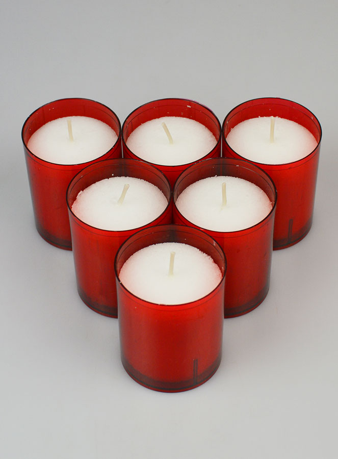 6 Bougies Votives - Veilleuses Rouges - 20h (pic 2)