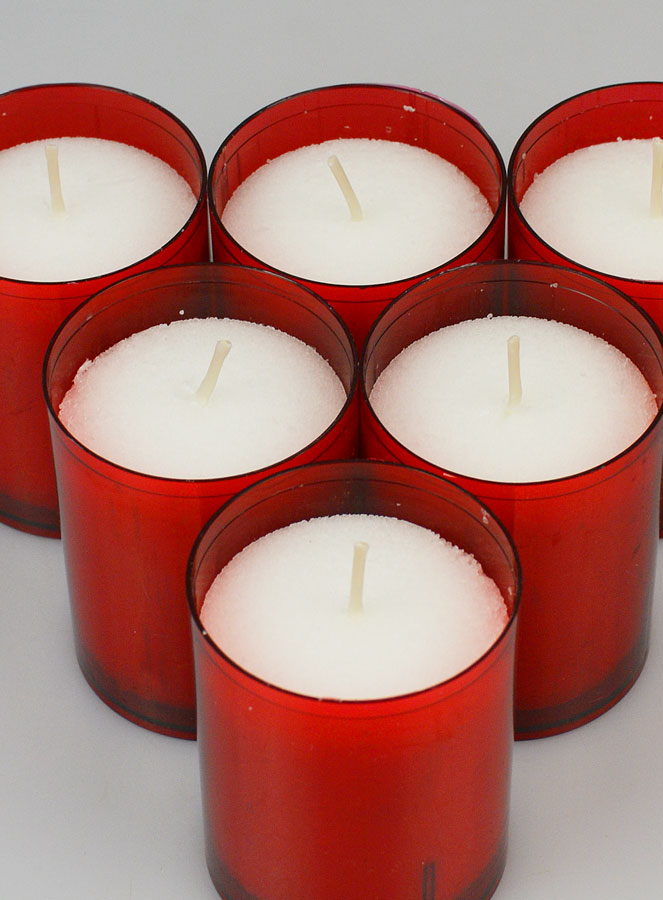 6 Bougies Votives - Veilleuses Rouges - 20h (pic 4)