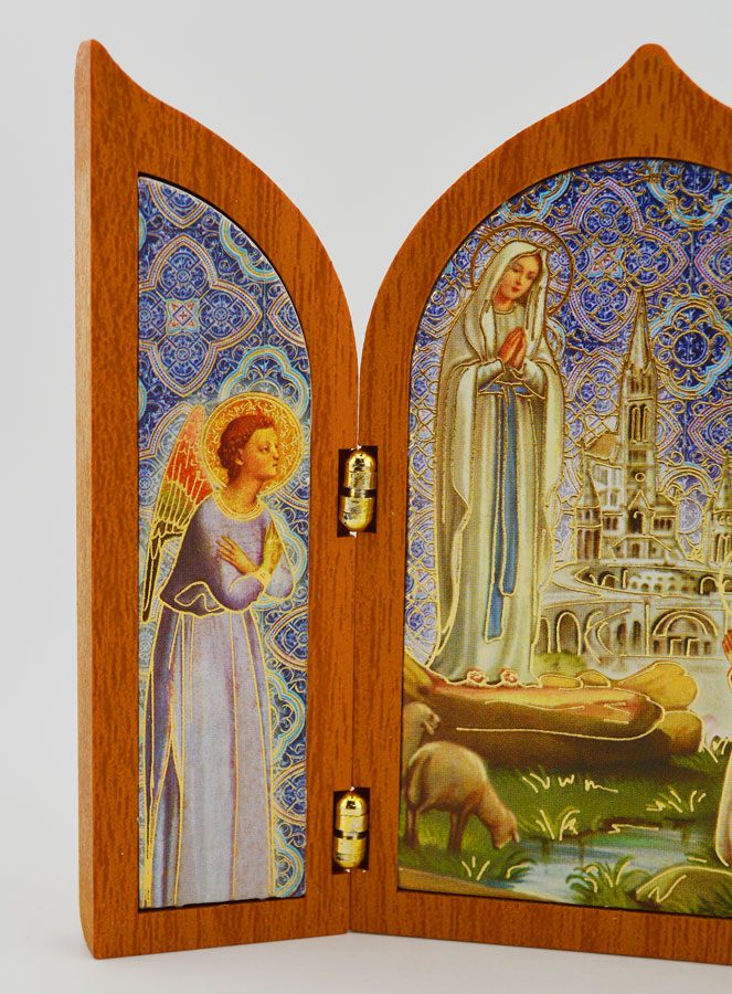 Icône Triptyque de Lourdes en Bois (pic 3)