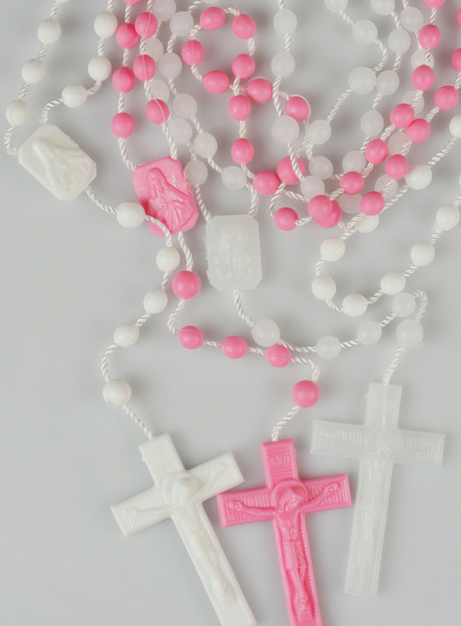 Chapelet par 3 : Fluo Rose Blanc (pic 4)