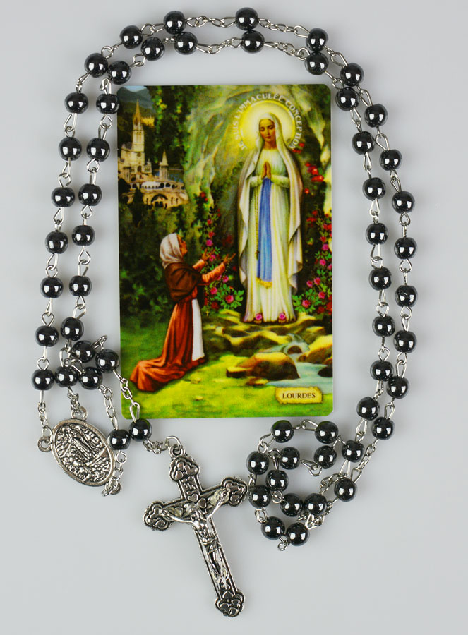 Chapelet Notre Dame de Lourdes Perles Noires (pic 1)
