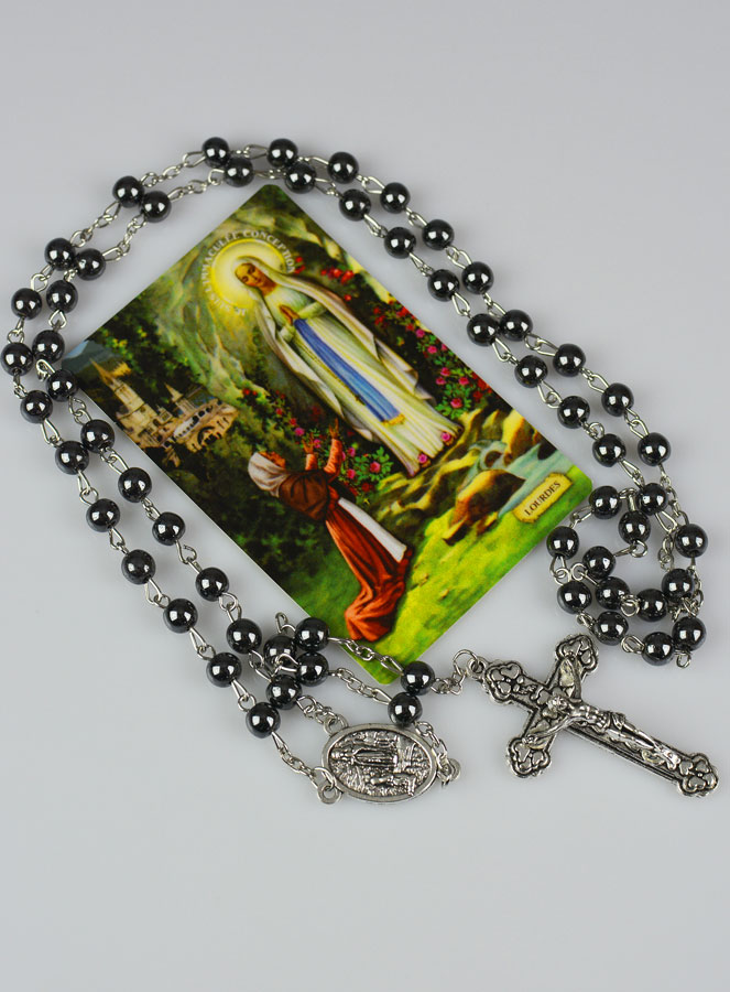 Chapelet Notre Dame de Lourdes Perles Noires (pic 3)