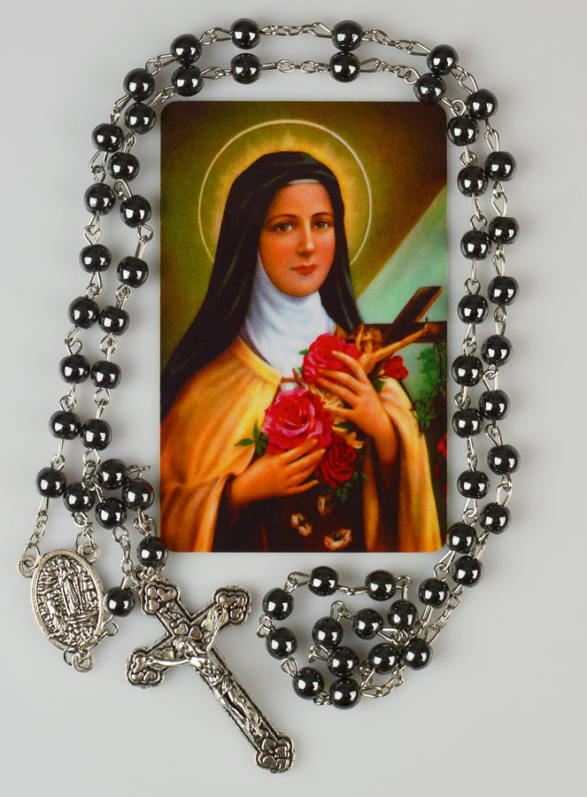 Chapelet Sainte Thérèse Perles Noires (pic 1)